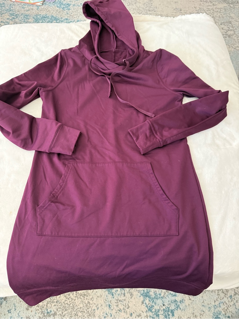 Athleta Solitude Purple Long Sleeve Athletic Dress Hooded Medium D64